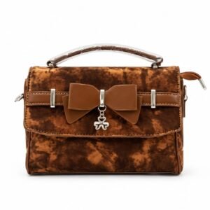 Brown Velvet Shoulder Bag